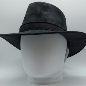 Chapeau large bord simili cuir