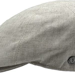 casquette plate Lookhat 6 pans coton et lin naturel