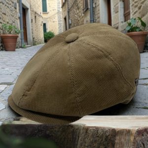 casquette 8 pans velours côtelé fin